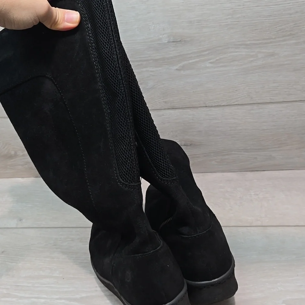 Born Black Women's Brandenbu TallWedge Boots Shoes Sz 8